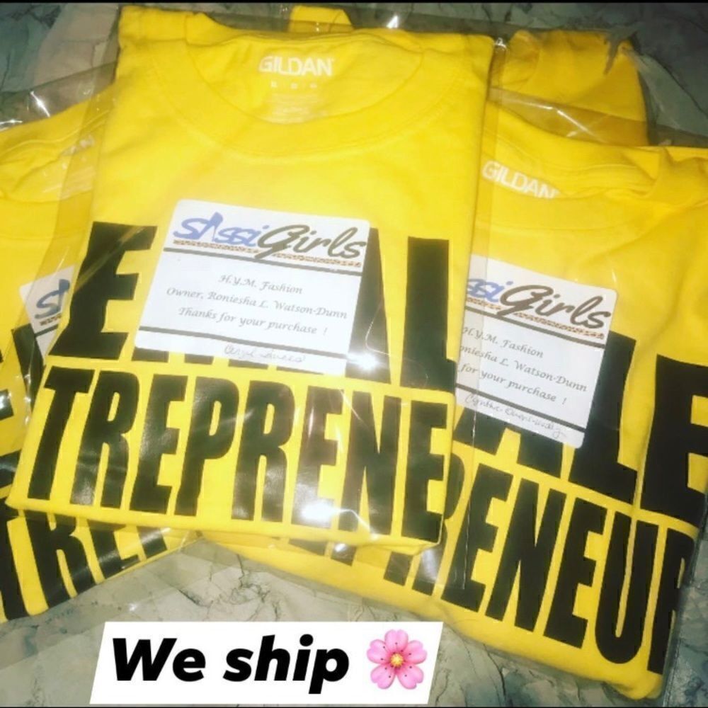 NEW Women’s “Female Entrepreneur” Tee Yellow/Black